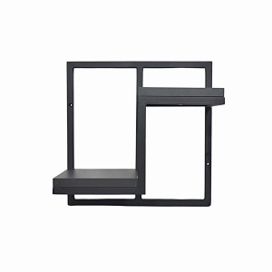 Kwietnik wiszący podwójny wiszący - półka kolor czarny - METAL
