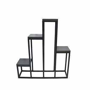 Kwietnik stojący duży x4 - na kwiaty i rośliny metalowy w stylu loft - antracyt