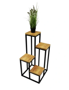 KWIETNIK STOJAK NA KWIATY LOFT DĄB CRAFT Złoty