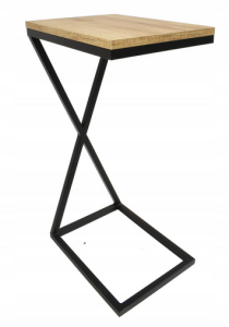 Stolik boczny no8 pod laptopa loft dąb craft złoty