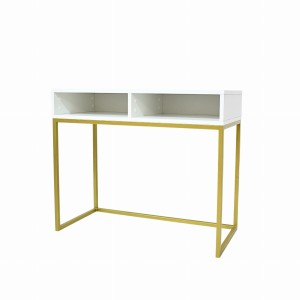 Toaletka GLAMOUR złoty stelaż + białe półki KoyGarden - model II