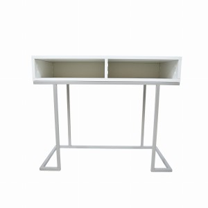 Toaletka GLAMOUR TOL-1 SILVER ze srebrnym stelażem i białą półką