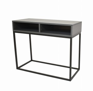 Toaletka GLAMOUR TOL-3 BLACK z czarnym stelażem i półką w kolorze antracyt