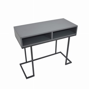 Toaletka GLAMOUR TOL-1 BLACK z czarnym stelażem i półką w kolorze antracyt