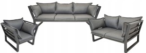 Zestaw mebli ogrodowych metalowych LOFT sofa + sofa + fotel KOYGARDEN